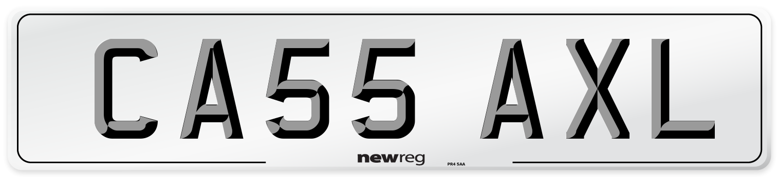 CA55 AXL Number Plate from New Reg